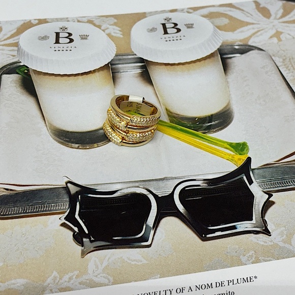 Kelis Beautiful Gold Zig Zag Cz 925 Sterling Band Ring - Picture 4 of 5